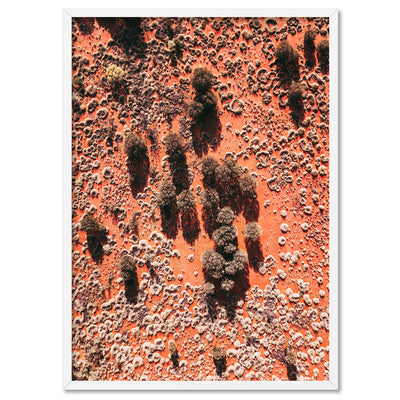 Red Earth Aerial II - Art Print by Beau Micheli, Poster, Stretched Canvas, or Framed Wall Art Print, shown in a white frame