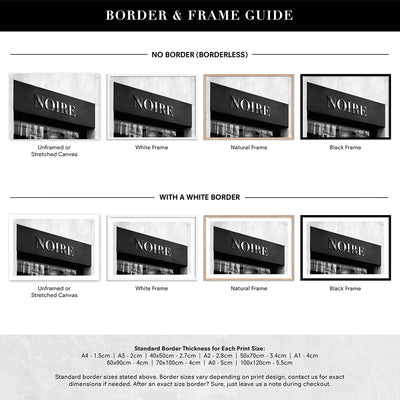 Niore Entrance Landscape B&W - Art Print, Poster, Stretched Canvas or Framed Wall Art, Showing White , Black, Natural Frame Colours, No Frame (Unframed) or Stretched Canvas, and With or Without White Borders