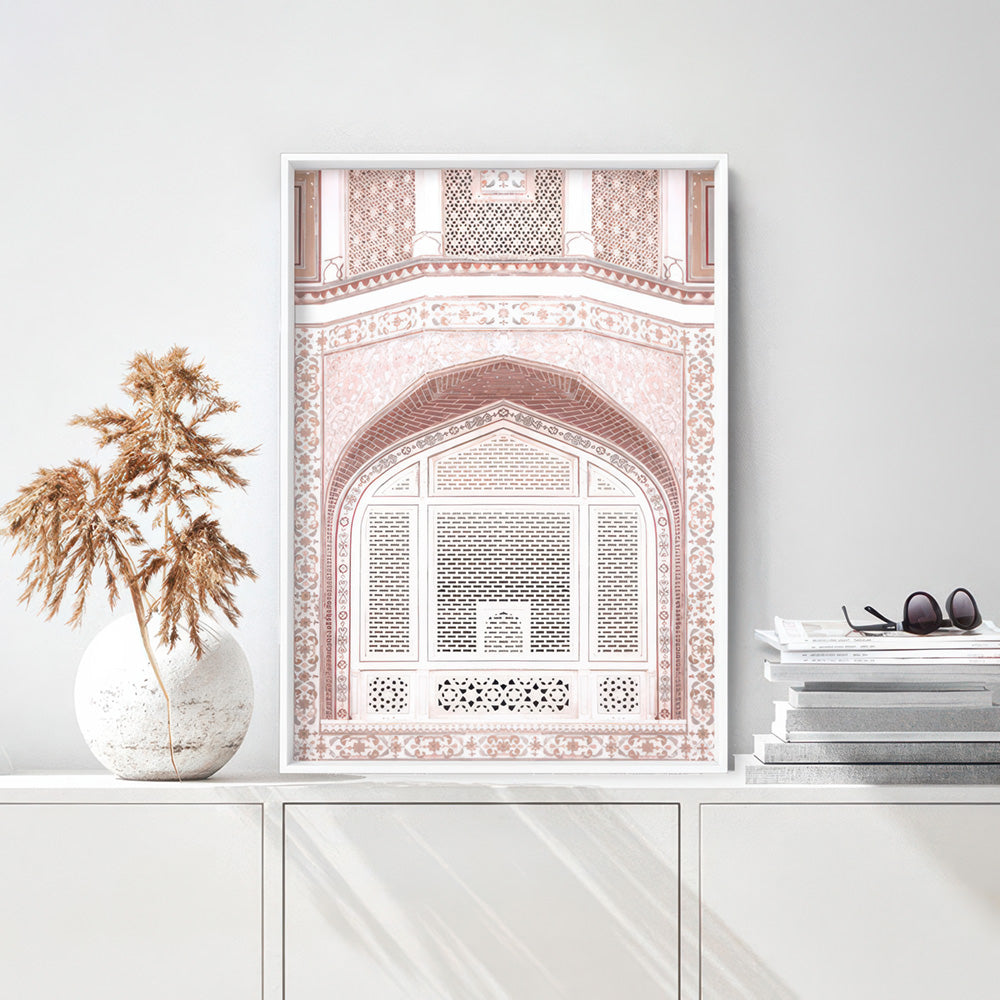 Pastel Dreams in the Amber Palace - Art Print, Poster, Stretched Canvas or Framed Wall Art Prints, shown framed in a room