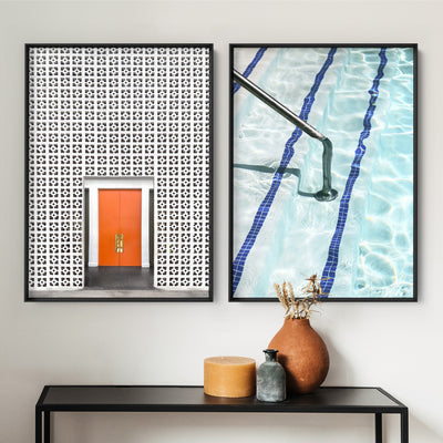 Palm Springs | The Parker Hotel Entrance - Art Print, Poster, Stretched Canvas or Framed Wall Art, shown framed in a home interior space