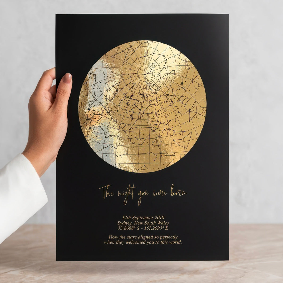 Gold Foil Star Map Print. Personalised Celestial Wall Art – Print and ...