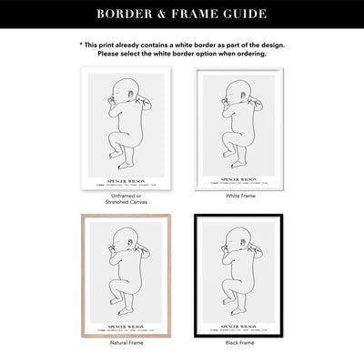 Custom Baby Birth Print - Line Art Style | 50x70cm (20x28" in USA)