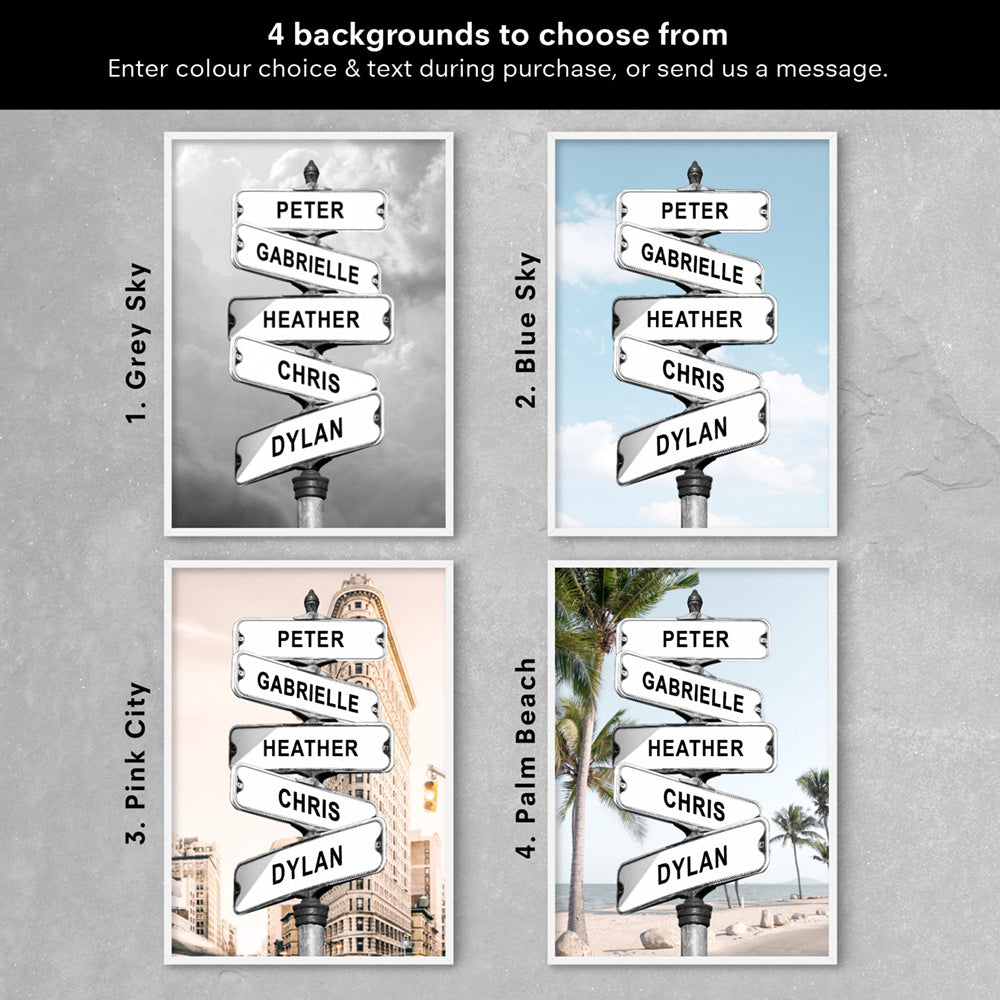 Strret Sign Photo Cards Custom Street Signs Print Personalised Signs with Your Names – Print ...