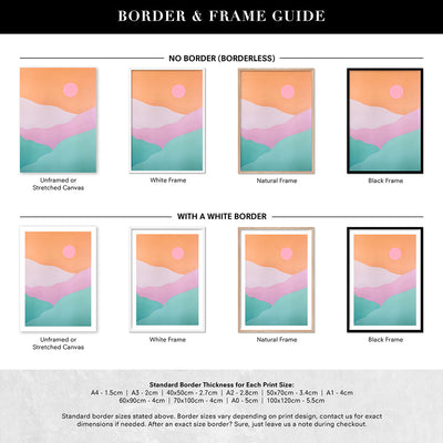 Good Morning Sunshine - Art Print by Poppy Key, Poster, Stretched Canvas or Framed Wall Art, Showing White , Black, Natural Frame Colours, No Frame (Unframed) or Stretched Canvas, and With or Without White Borders