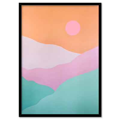 Good Morning Sunshine - Art Print by Poppy Key, Poster, Stretched Canvas, or Framed Wall Art Print, shown in a black frame