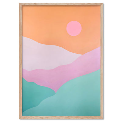 Good Morning Sunshine - Art Print by Poppy Key, Poster, Stretched Canvas, or Framed Wall Art Print, shown in a natural timber frame
