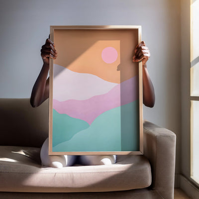 Good Morning Sunshine - Art Print by Poppy Key, Poster, Stretched Canvas or Framed Wall Art Prints, shown framed in a room