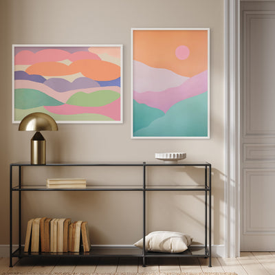 Good Morning Sunshine - Art Print by Poppy Key, Poster, Stretched Canvas or Framed Wall Art, shown framed in a home interior space
