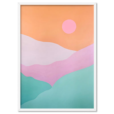 Good Morning Sunshine - Art Print by Poppy Key, Poster, Stretched Canvas, or Framed Wall Art Print, shown in a white frame