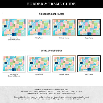 Bayside Beauty - Art Print by Poppy Key, Poster, Stretched Canvas or Framed Wall Art, Showing White , Black, Natural Frame Colours, No Frame (Unframed) or Stretched Canvas, and With or Without White Borders