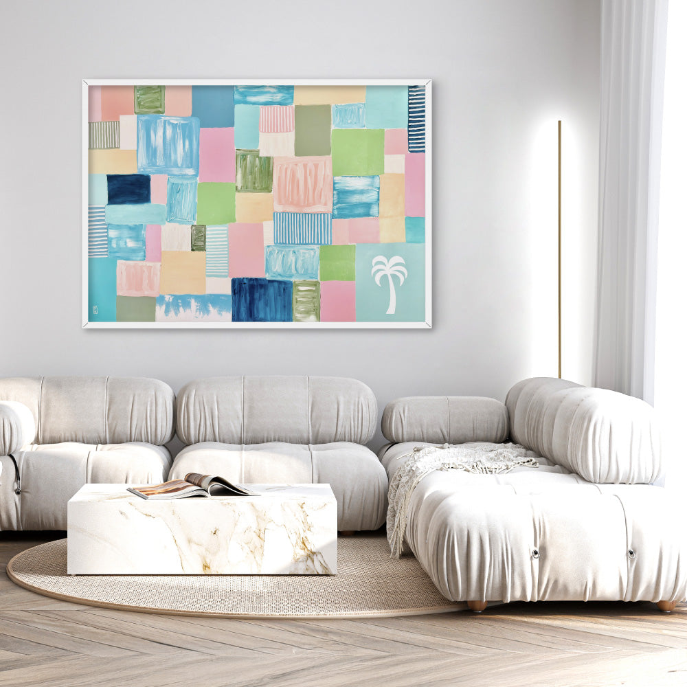 Bayside Beauty - Art Print by Poppy Key, Poster, Stretched Canvas or Framed Wall Art Prints, shown framed in a room