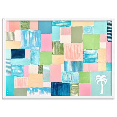 Bayside Beauty - Art Print by Poppy Key, Poster, Stretched Canvas, or Framed Wall Art Print, shown in a white frame