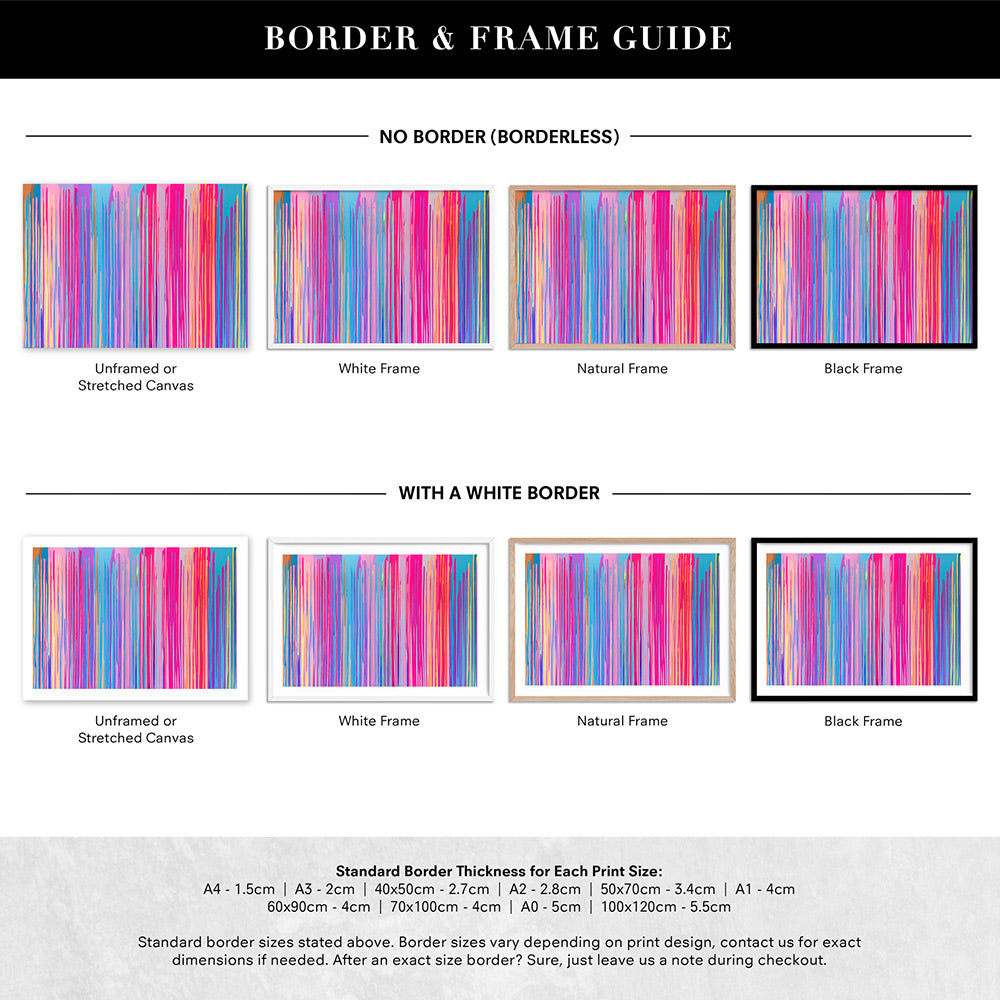 Electric Avenue - Art Print by Poppy Key, Poster, Stretched Canvas or Framed Wall Art, Showing White , Black, Natural Frame Colours, No Frame (Unframed) or Stretched Canvas, and With or Without White Borders