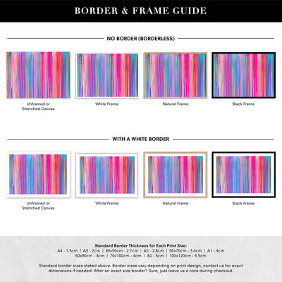 Electric Avenue - Art Print by Poppy Key, Poster, Stretched Canvas or Framed Wall Art, Showing White , Black, Natural Frame Colours, No Frame (Unframed) or Stretched Canvas, and With or Without White Borders