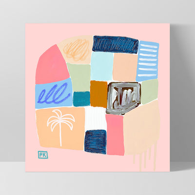 Just Beachy II - Square Art Print by Poppy Key, Poster, Stretched Canvas, or Framed Wall Art Print, shown as a stretched canvas or poster without a frame