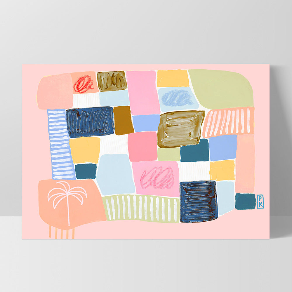 Summer Sunset II - Art Print by Poppy Key, Poster, Stretched Canvas, or Framed Wall Art Print, shown as a stretched canvas or poster without a frame