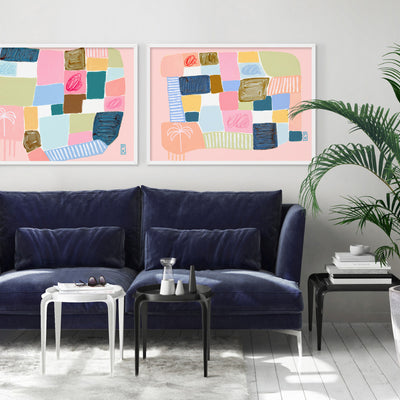Summer Sunset II - Art Print by Poppy Key, Poster, Stretched Canvas or Framed Wall Art, shown framed in a home interior space