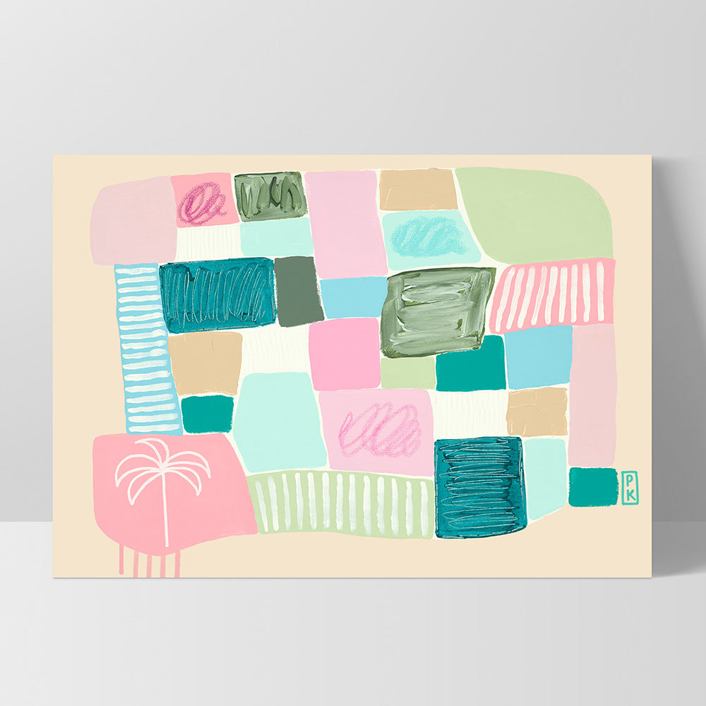 Summer Sunset I - Art Print by Poppy Key, Poster, Stretched Canvas, or Framed Wall Art Print, shown as a stretched canvas or poster without a frame