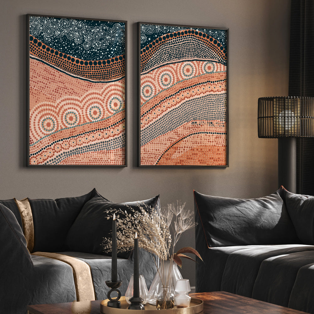 Birrong Star Light II - Art Print by Renee Molineaux, Poster, Stretched Canvas or Framed Wall Art, shown framed in a home interior space