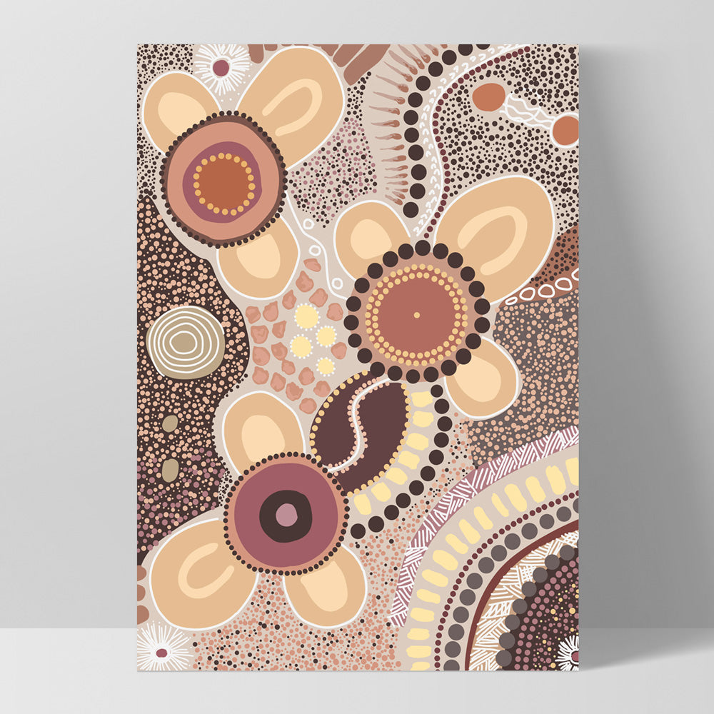 Because of Her | Brown - Art Print by Renee Molineaux, Poster, Stretched Canvas, or Framed Wall Art Print, shown as a stretched canvas or poster without a frame