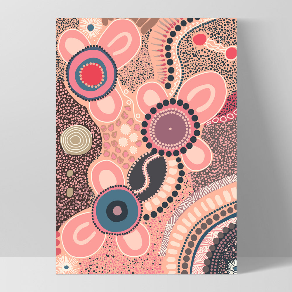Because of Her | Blush - Art Print by Renee Molineaux, Poster, Stretched Canvas, or Framed Wall Art Print, shown as a stretched canvas or poster without a frame