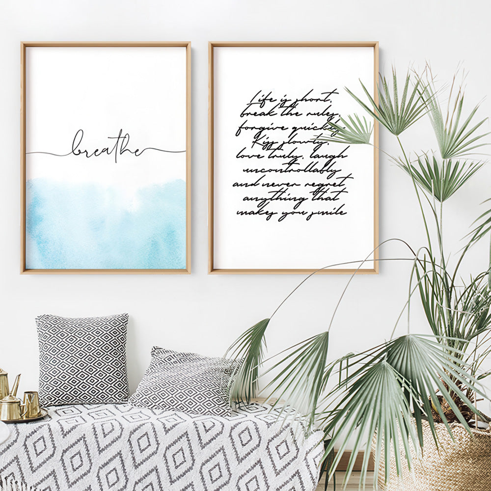 Breathe - Art Print, Poster, Stretched Canvas or Framed Wall Art, shown framed in a home interior space