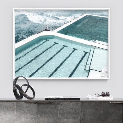 Bondi Icebergs Pool XIII - Art Print, Poster, Stretched Canvas or Framed Wall Art Prints, shown framed in a room