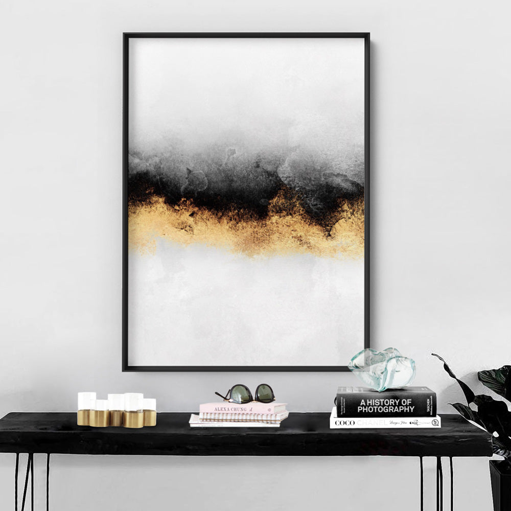 Burnished Horizon I - Art Print, Poster, Stretched Canvas or Framed Wall Art Prints, shown framed in a room
