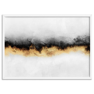 Burnished Horizon in Landscape - Art Print, Poster, Stretched Canvas, or Framed Wall Art Print, shown in a white frame