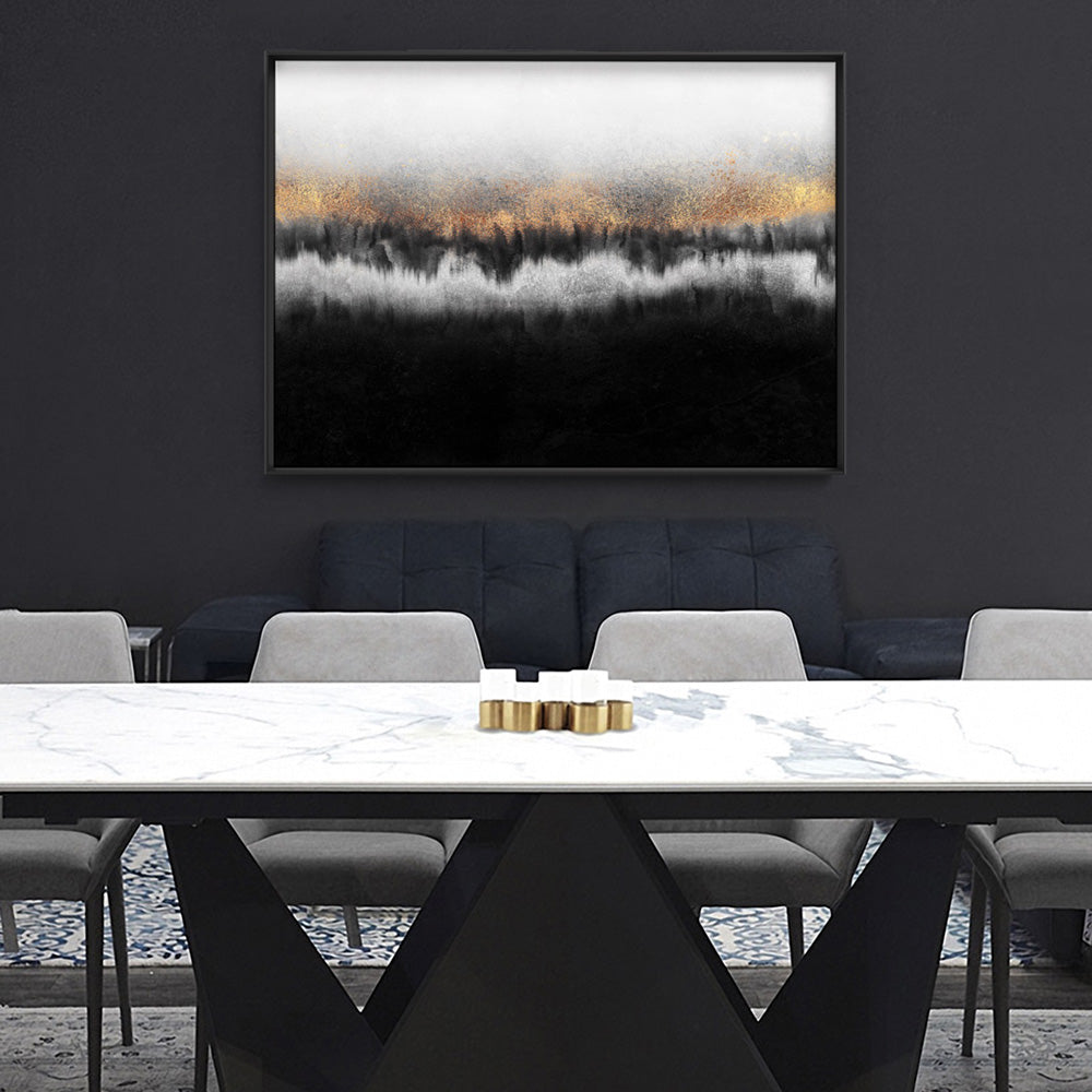 Night Horizon in Landscape - Art Print, Poster, Stretched Canvas or Framed Wall Art Prints, shown framed in a room
