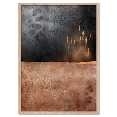 Night Sky Embers - Art Print, Poster, Stretched Canvas, or Framed Wall Art Print, shown in a natural timber frame