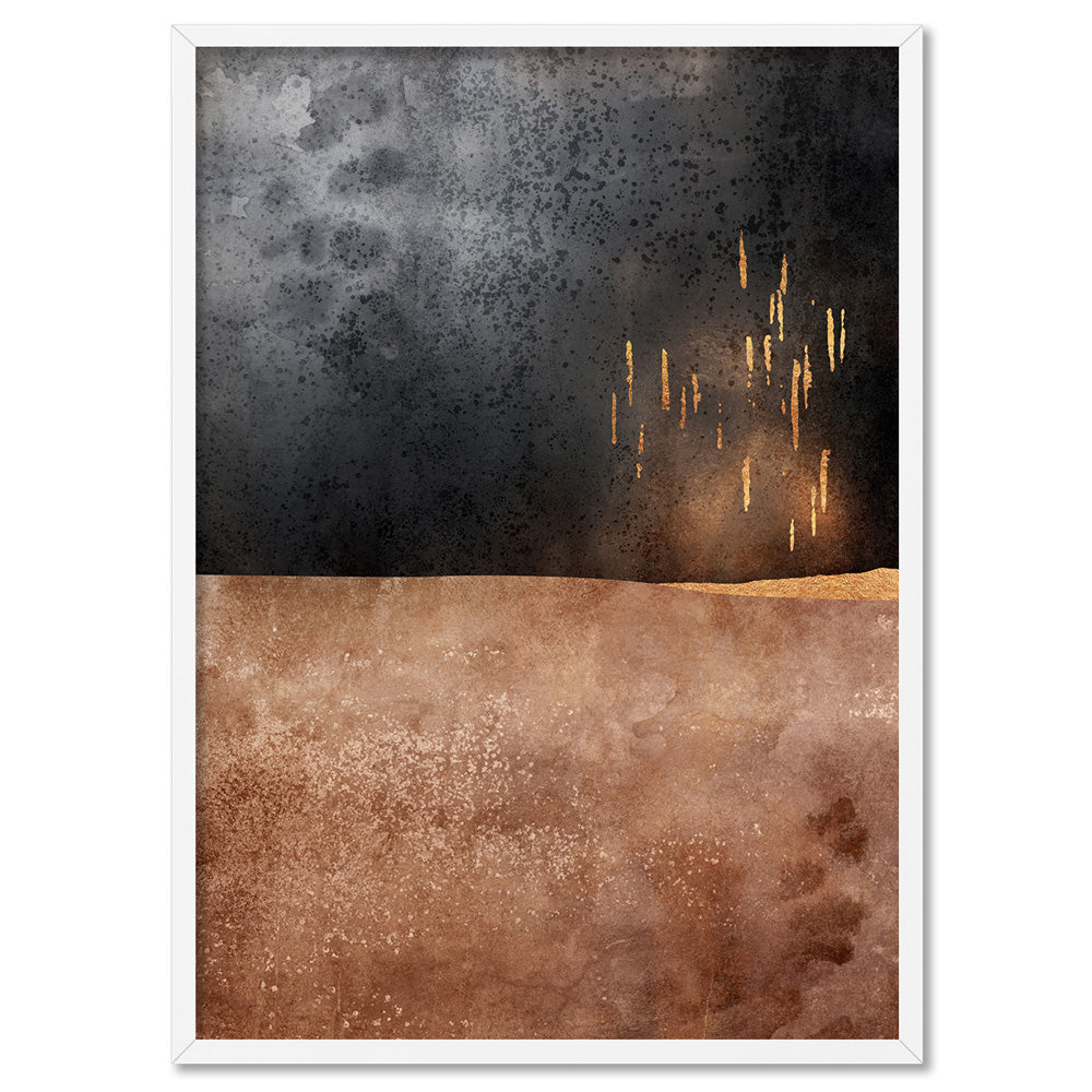 Night Sky Embers - Art Print, Poster, Stretched Canvas, or Framed Wall Art Print, shown in a white frame