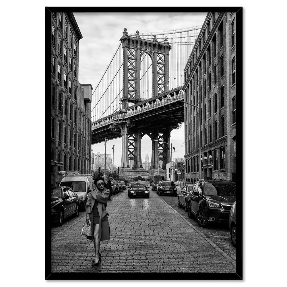 Manhattan Darling - Art Print, Poster, Stretched Canvas, or Framed Wall Art Print, shown in a black frame