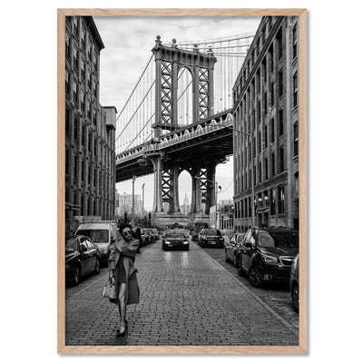 Manhattan Darling - Art Print, Poster, Stretched Canvas, or Framed Wall Art Print, shown in a natural timber frame