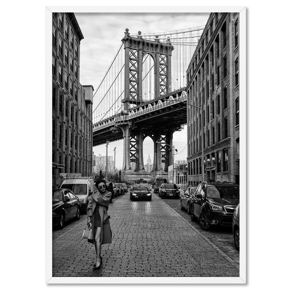 Manhattan Darling - Art Print, Poster, Stretched Canvas, or Framed Wall Art Print, shown in a white frame