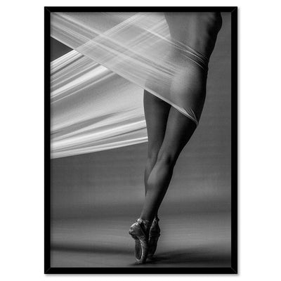 Ballet from Behind - Art Print, Poster, Stretched Canvas, or Framed Wall Art Print, shown in a black frame