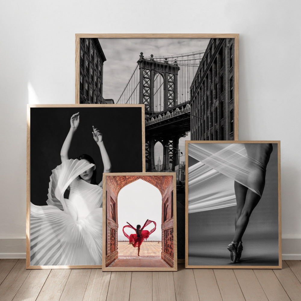 Ballet from Behind - Art Print, Poster, Stretched Canvas or Framed Wall Art, shown framed in a home interior space