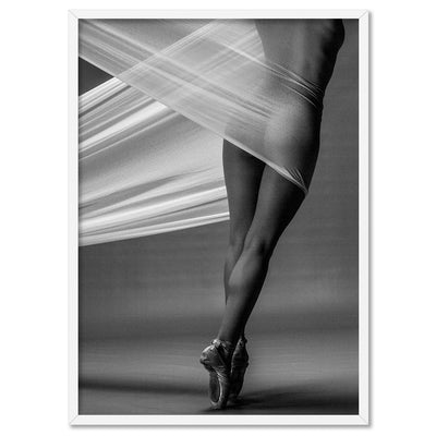 Ballet from Behind - Art Print, Poster, Stretched Canvas, or Framed Wall Art Print, shown in a white frame