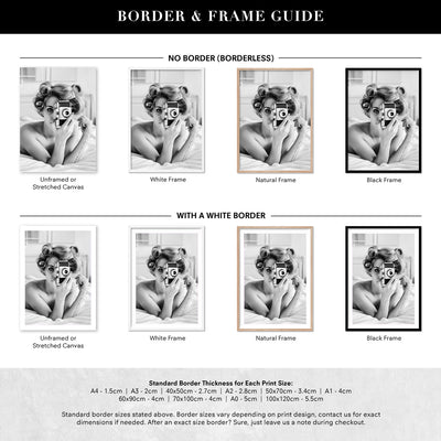 Strike a Pose - Art Print, Poster, Stretched Canvas or Framed Wall Art, Showing White , Black, Natural Frame Colours, No Frame (Unframed) or Stretched Canvas, and With or Without White Borders