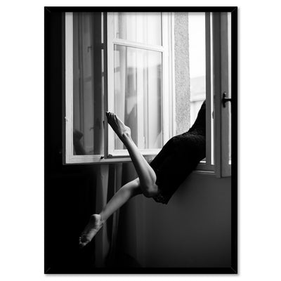 Room with a View - Art Print, Poster, Stretched Canvas, or Framed Wall Art Print, shown in a black frame