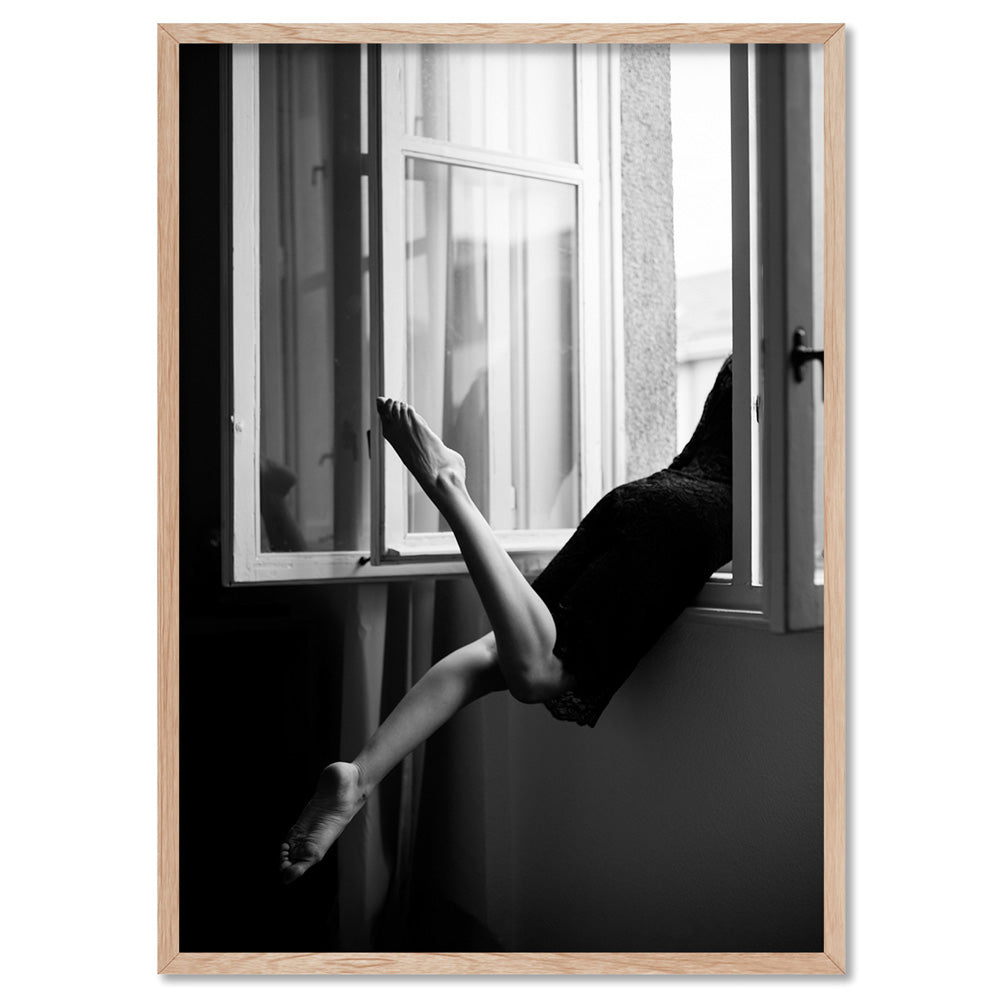 Room with a View - Art Print, Poster, Stretched Canvas, or Framed Wall Art Print, shown in a natural timber frame