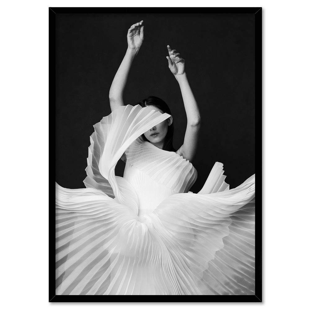 Swan Lake - Art Print, Poster, Stretched Canvas, or Framed Wall Art Print, shown in a black frame