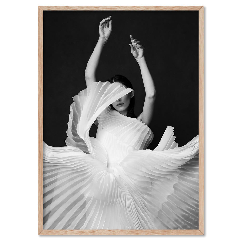 Swan Lake - Art Print, Poster, Stretched Canvas, or Framed Wall Art Print, shown in a natural timber frame
