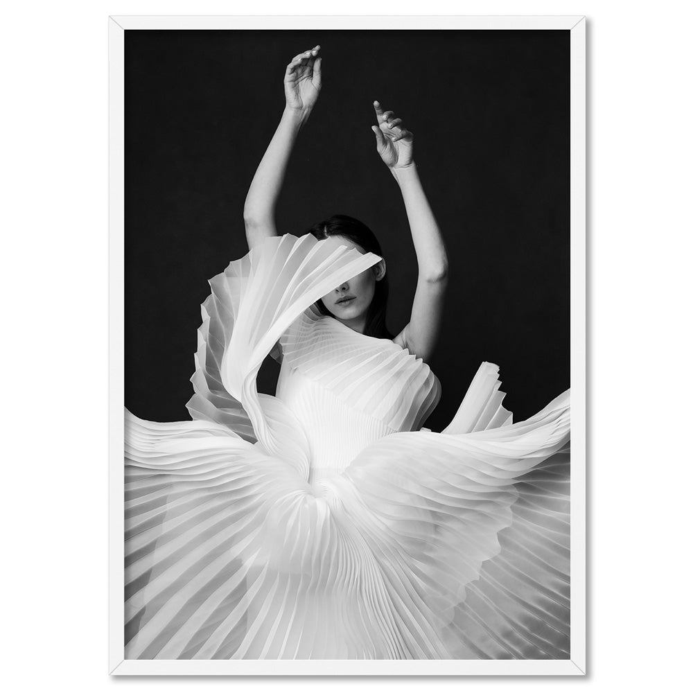 Swan Lake - Art Print, Poster, Stretched Canvas, or Framed Wall Art Print, shown in a white frame