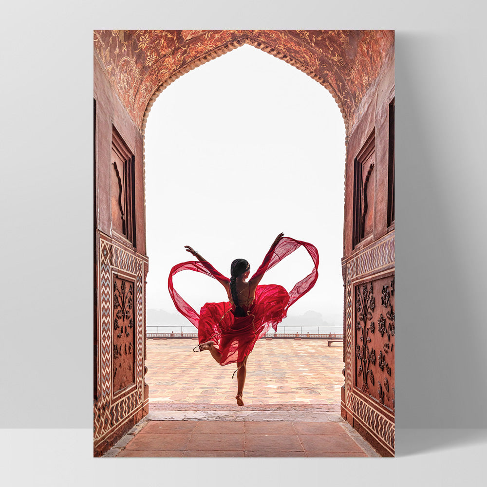 Doorway to Taj Mahal - Art Print, Poster, Stretched Canvas, or Framed Wall Art Print, shown as a stretched canvas or poster without a frame
