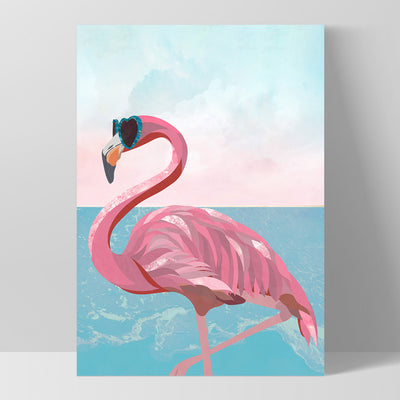 Flamingo Pop - Art Print, Poster, Stretched Canvas, or Framed Wall Art Print, shown as a stretched canvas or poster without a frame