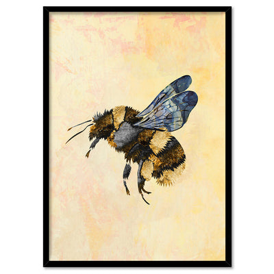 Bumble Bee Pop - Art Print, Poster, Stretched Canvas, or Framed Wall Art Print, shown in a black frame
