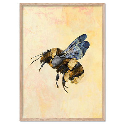Bumble Bee Pop - Art Print, Poster, Stretched Canvas, or Framed Wall Art Print, shown in a natural timber frame