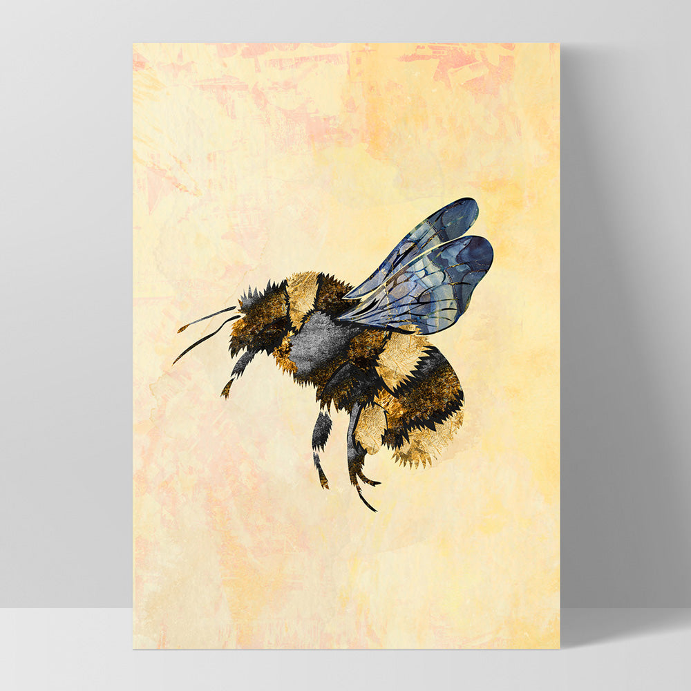 Bumble Bee Pop - Art Print, Poster, Stretched Canvas, or Framed Wall Art Print, shown as a stretched canvas or poster without a frame