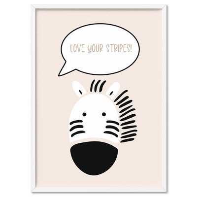 Love Your Stripes - Art Print, Poster, Stretched Canvas, or Framed Wall Art Print, shown in a white frame